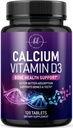 Calcium Supplement 1200 mg - with Vitamin D3 for Best Absorption - Supports Immune Health, Bones & Teeth - Natural Calcium Carbonate + 1600 IU of D3 - Bottled in USA for Women & Men - 120 Tablets