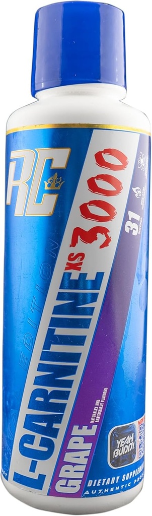 Ronnie Coleman Signature Series L-Carnitine XS 3000 Liquid, Amino Acids Metabolism and Lean Muscle Strength Support, Stimulant Free, Sugar Free, Zero Carbs, Grape, 16 Oz