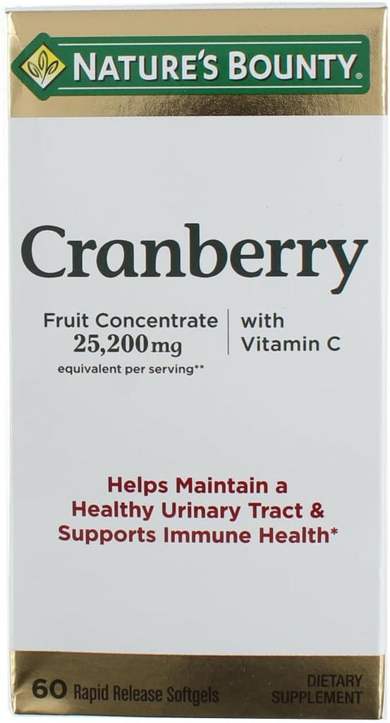 Nature's Bounty Cranberry Dietary Supplement 60 Soft Gels (Pack of 2)