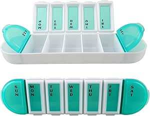 Efficient 7-Day Pill Reminder Case for Prescription Meds, Vitamins, and Supplements - Stay Organized and On Track with Your Daily Health Routine