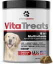 Vita Treats - Dog Vitamins and Supplements - Hemp Oil for Dogs - Glucosamine Chondroitin for Dogs - Omega 3 Fish Oil for Skin & Coat - Probiotics - Dog Joint Supplement - 120 Dog Multivitamin Chews