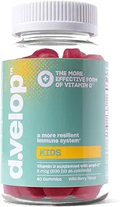 d.velop Vitamin D Kids Gummies –60 Count, 600 IU – Kids Immune Support - 3X Faster & More Effective – No Artificial Flavors or Sweeteners – Dairy-Free – Wild Berry Flavor - Kids Vitamin D for Ages 4+