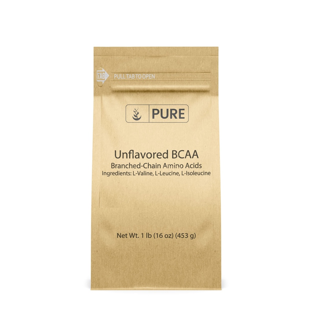 Pure Original Ingredients Unflavored Instantized BCAA (1lb) Powder, Branched Chain Essential Amino Acids, Supplement