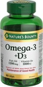 Nature's Bounty Omega-3 + D3 Fish Oil 1200mg / Vitamin D3 1000IU 90 softgels