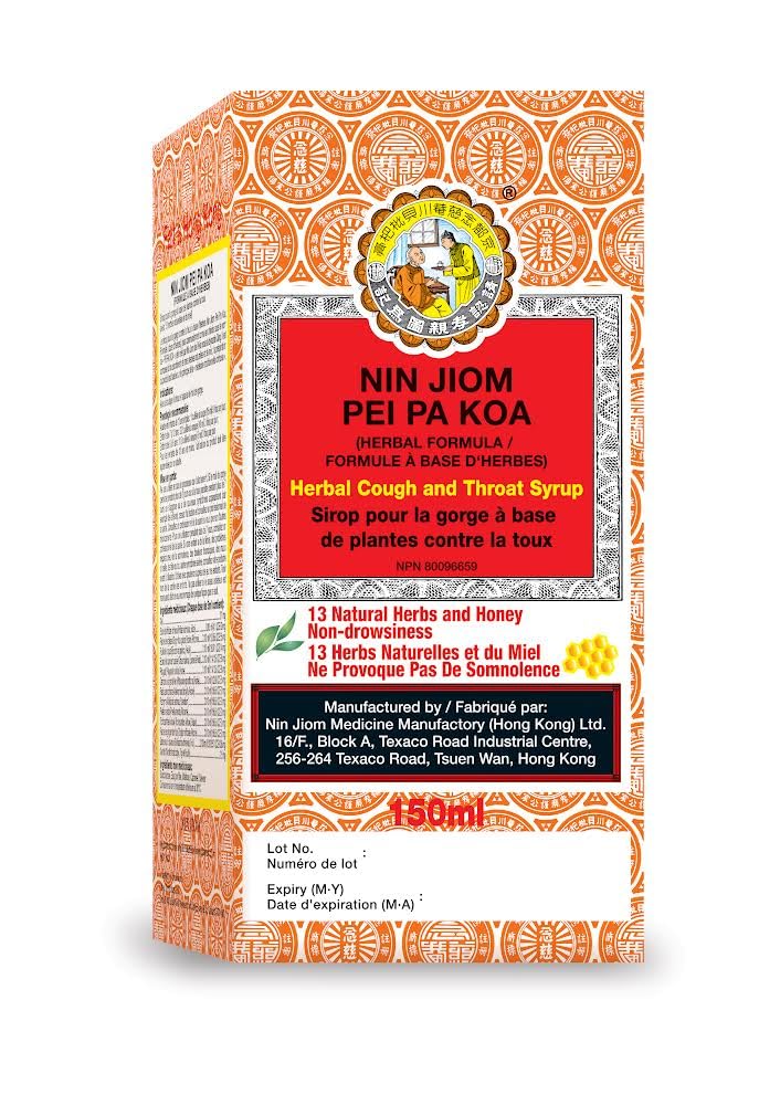 NIN JIOM PEI PA KOA 150ML, Natural Herbal Syrup, Soothing Throat and Respiratory Support