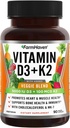 FarmHaven Vitamin D3 K2 Capsules - 5000 IU D3 and 100 mcg K2 - Cholecalciferol MK7 with Veggie Fruit Blend - Vitamin D K2 Supplement for Immune System & Heart Health - Vegetarian, Non-GMO, 90 Caps