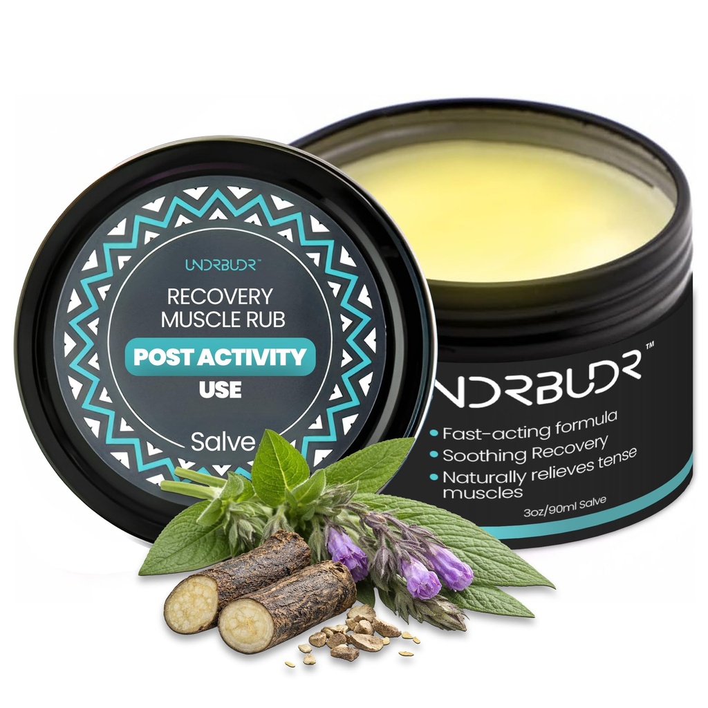 Post-Activity Muscle Recovery Balm, Workout Recovery Salve, 3oz | Post-Workout Recovery Formula for Active Lifestyle, Balm for Body Soreness & Discomfort with Arnica, Comfrey & Essential Oils