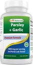 Best Naturals Parsley and Garlic 1000 mg per Serving 250 Vegetarian Capsules. Gluten Free and Non-GMO.