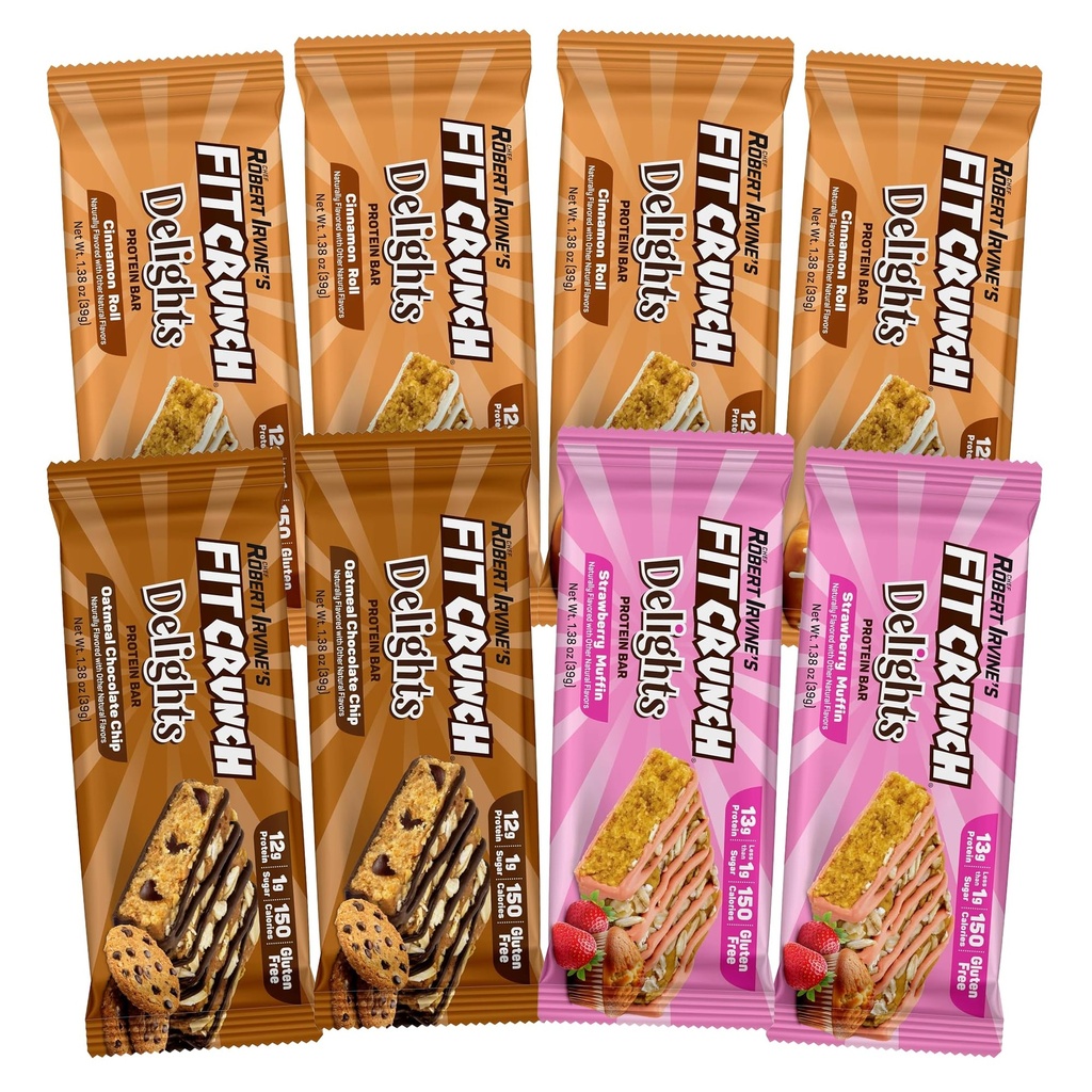 FITCRUNCH Delights Protein Bar Variety Pack (8ct)