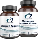 Designs for Designs for Health Magnesium Glycinate Complex (60 Capsules) & Vitamin D Supreme (30 Softgels) - High Absorption Magnesium with 5000 IU Vitamin D3 and Vitamin K2 / K1 - Bone, Immune & Mood