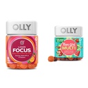 OLLY Laser Focus Gummy 36 Count and Teen Girl Multi 70 Count Berry Melon