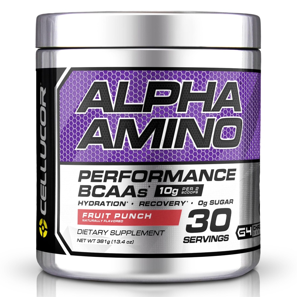 Cellucor Alpha Amino EAA & BCAA Powder | Branched Chain Essential Amino Acids + Electrolytes | Fruit Punch | 30 Servings