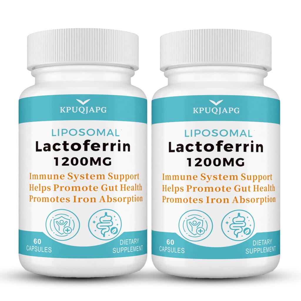 Lactoferrin Supplement 1200MG Promotes Healthy Immune,120 Capsules | With Vitamin C 90MG,Advanced Liposomal Delivery,Enhanced Absorption,Iron Utilization & Antioxidant Support Non-GMO