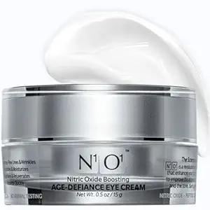 N1O1 Age-Defiance Eye Cream - Day & Night Moisturizer with Nitric Oxide, Hyaluronic Acid, Complex Peptides, Ceramides - Hydrating Eye Cream for Dark Circles, Wrinkles, Fine Lines, Puffiness - 0.5 oz.