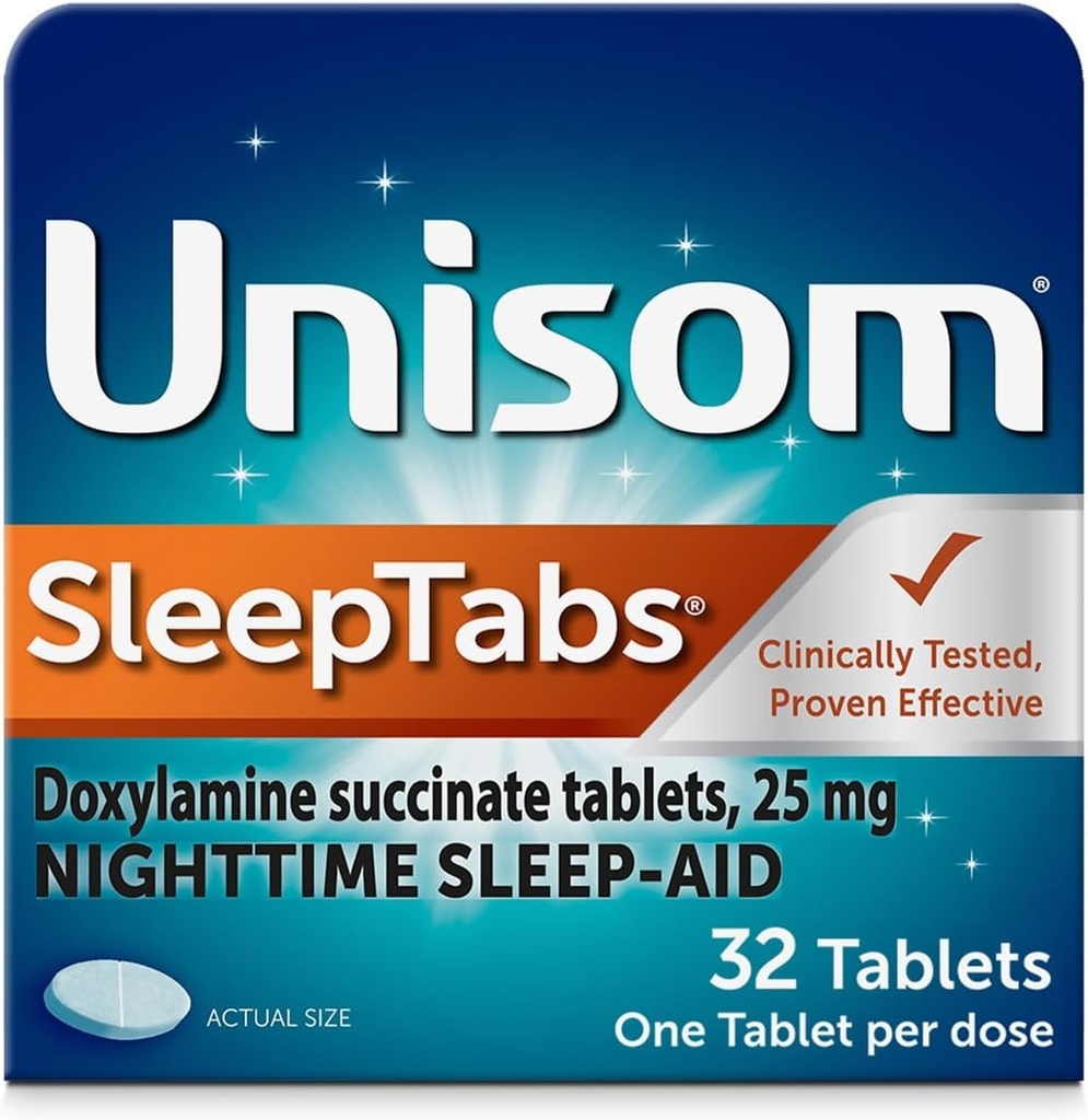 Unisom SleepTabs, Nighttime Sleep-aid, Doxylamine Succinate, 32 Tablets