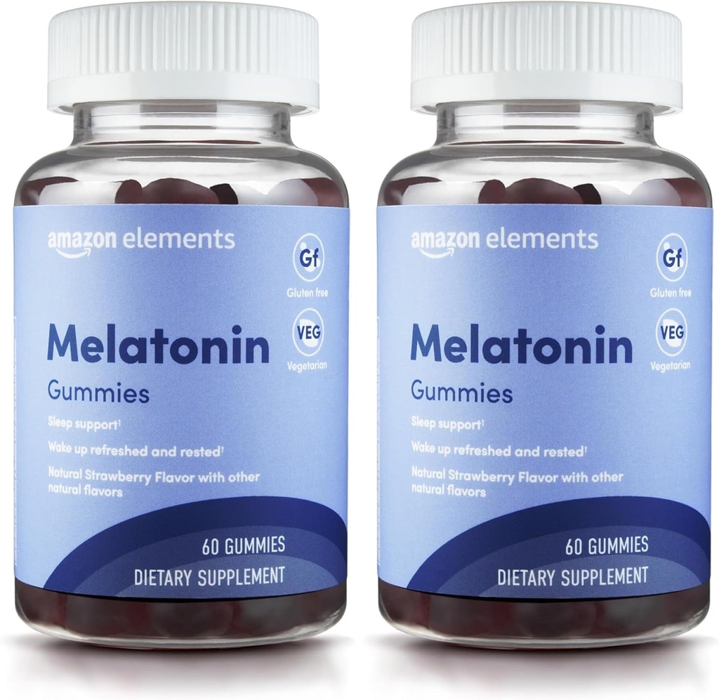   Elements - Melatonin 10mg Gummies, Supports Restful Sleep, Strawberry, 60 Count (Previously Revly) (Pack of 2)