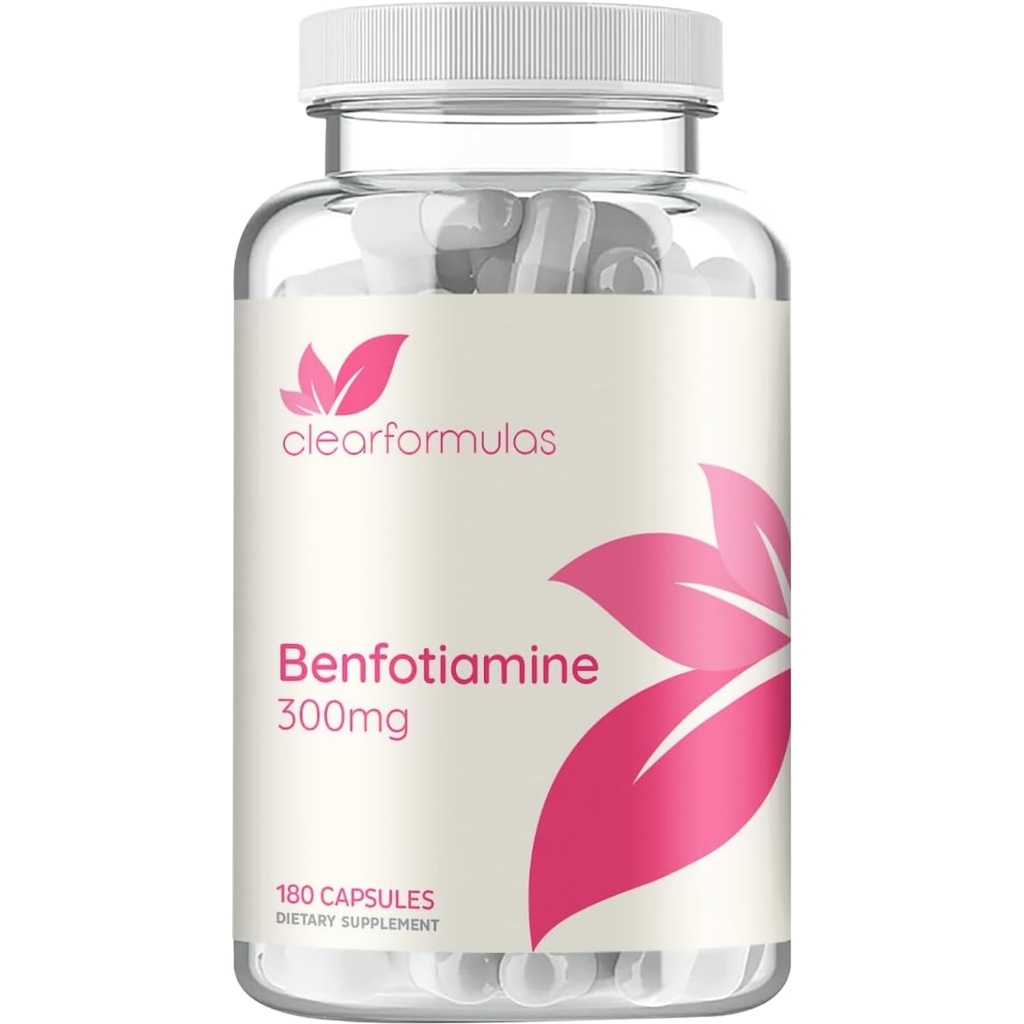 High Absorption Vitamin B1 Benfotiamine 300mg - Benfotiamine Supplement for Glycation Heart and Nerve Support - Vegan Non-GMO & Gluten Free Fat Soluble Thiamine B1 Supplement (180 Servings)