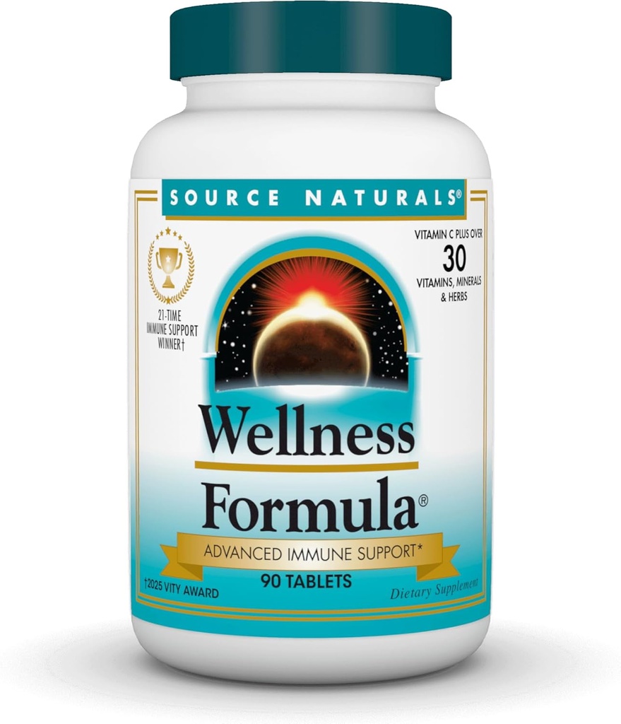 Source Naturals Wellness Formula Bio-Aligned Vitamins & Herbal Defense - Immune System Support Supplement & Immunity Booster* - 90 Tablets