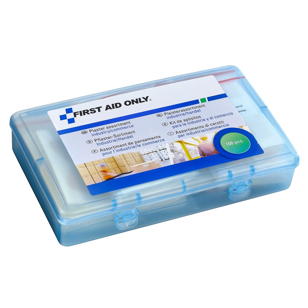 First Aid, only Assortment of Plasters, Industrial/Trade, Assorted Sizes and Designs, Pack of 100, P-10023