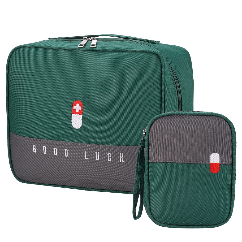 2 x Empty First Aid Bag, Waterproof First Aid Box, Portable Sports Medical Bag, Empty First Aid Box, First Aid Kit for Travel Camping Home (2 Sizes)