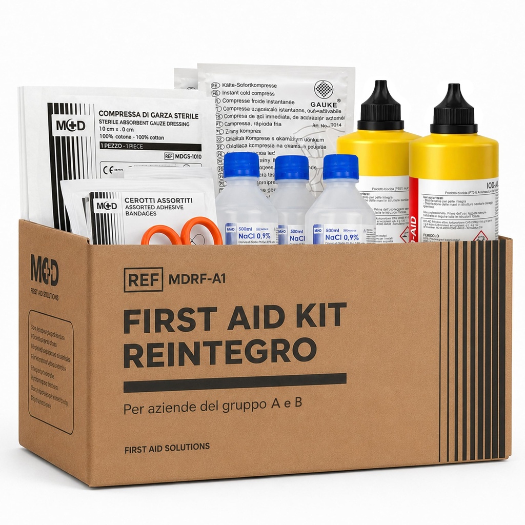 Replenishment Kit First Aid Attachment 1 D.M. 388 – Compliant Content Regulations – First Aid Cassette Supply for Companies with 3+ Employees