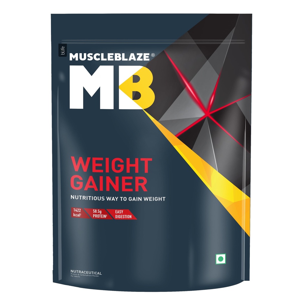 MuscleBlaze Weight Gainer Powder, Chocolate, 1kg (2.2lbs)