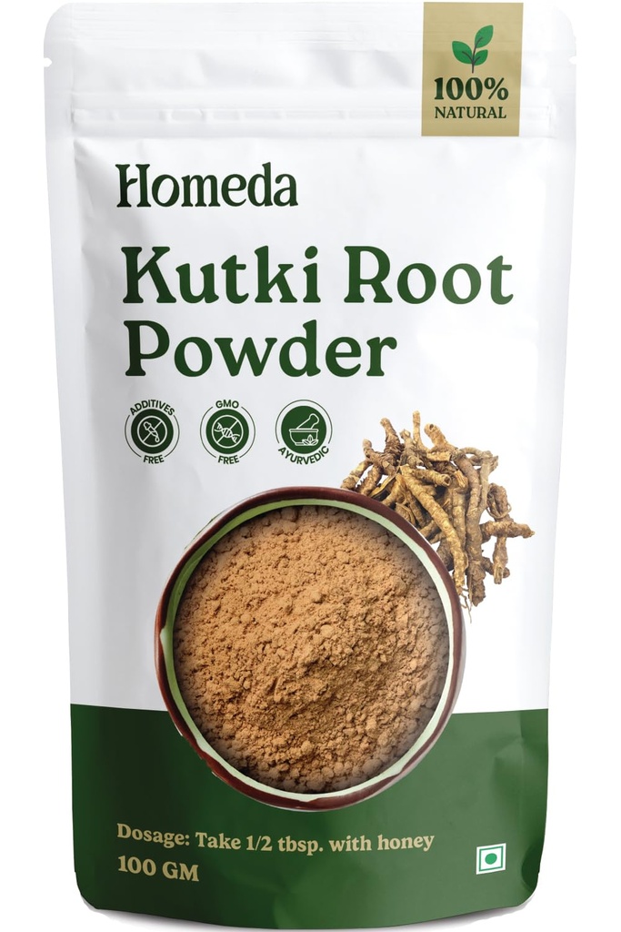 Kutki Powder for Liver Support & Detox (100 grams), Organic Ayurvedic Katuka Rohini Powder - Katuki Churna, Katika Rohini