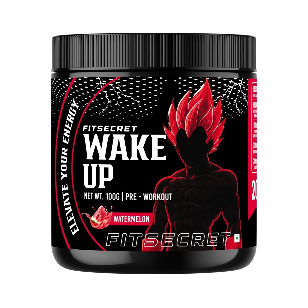 Wake UP Pre Workout | 20 Servings Pre Workout (100 g, Watermelon)