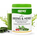 OZiva Superfood Greens & Herbs for Acne Control, Skin Health & Digestion | Daily Greens and 35+ Superfoods, Herbs, Chlorella & Moringa, 200 g