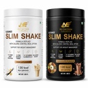 Slim Shake 500g | Meal Replacement Powder with 11.10g Protein, 5.7g Added Fibre, 31 Vitamins & Minerals | No Added Sugar | 130 kcal per Serving | Vanilla+Chocolate (Pack Of 02)