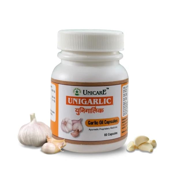 Unicare Unigarlic Garlic Oil Capsules 60 Count | Kashmiri Garlic Oil | Ayurvedic Herbal Supplement for Daily Wellness