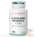 Autoimmunity Care S. Boulardii Care – Saccharomyces Boulardii Probiotic Supplement | 10 Billion CFU | Probiotics Supplement for Gut Health, Intestinal Lining & Microbial Balance | 60 caps (60 doses)