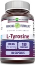 Amazing Formulas L-Tyrosine Amino Acid Supplement | 500 Mg per Serving | 180 Capsules | Non-GMO | Gluten-Free | Made in USA