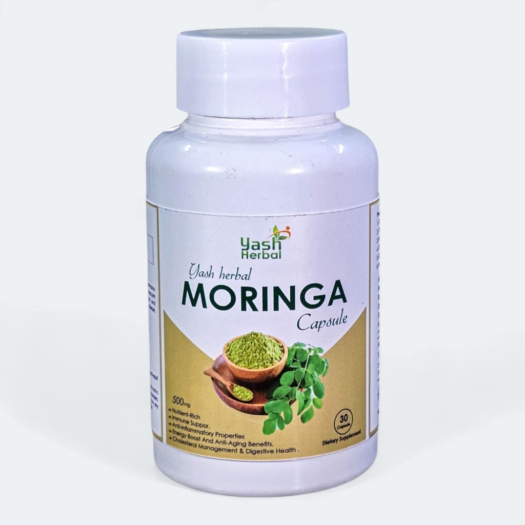 Yash Herbal Moringa, 30 Capsules, Green Superfood for Antioxidant Support and Wellness, 500 mg, 1 Month Supply, Non-GMO Project Verified, Vegan, Gluten Free Supplement, Additive Free