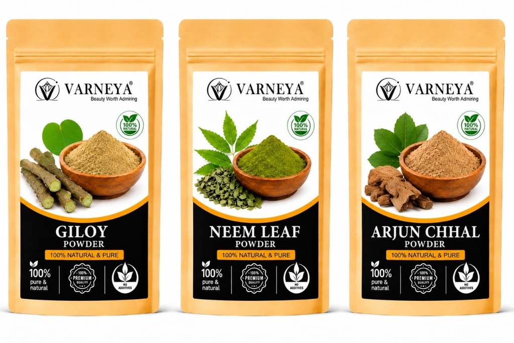 Premium Ayurvedic Herbal Tea Combo | Giloy Neem Arjun Chhal