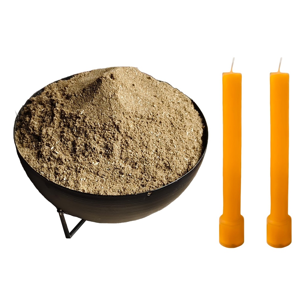 Stock Trading Luck Mix with 2 Taper Candles | 75+ Natural Ingredients | Moon-Charged Blend for Financial Success & Luck Enhancement | Negativity Removal. (60 Grams)