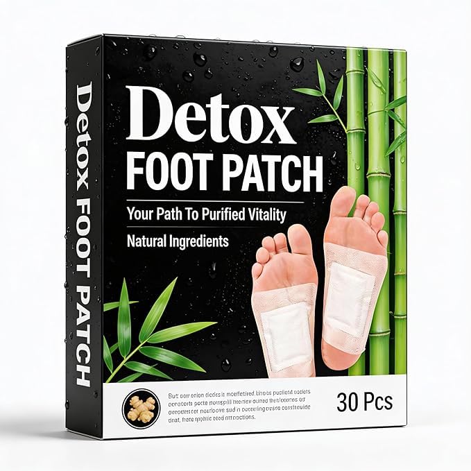 (30 Pieces) 100% Herbal And Gentle Ingredient Detox Foot Pads, 30 Pieces, Natural Ingredients for Sleep AidPain Relief, Toxin Removal with Bamboo Vinegar and Acupoint Micro-Massage Technology detox foot patch (PACK OF 01, 30, count) (Black Pack of 1)