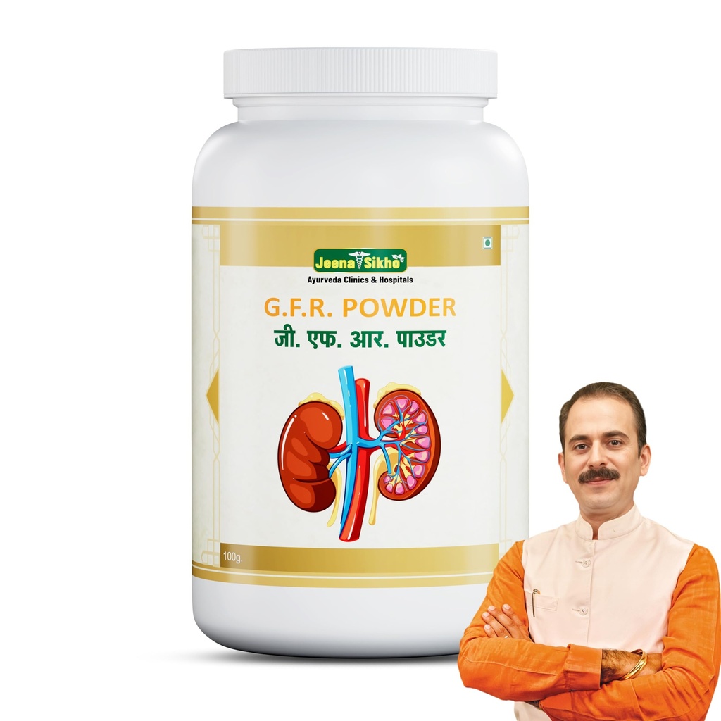Jeena Sikho Gfr/Kidney Care Powder|Herbal Kidney Detox Powder|Naturally Blended With Kasni,Gokhru And Punarnava|Ayurvedic Supplement For Digestion And Wellness,1 Count,100 Grams