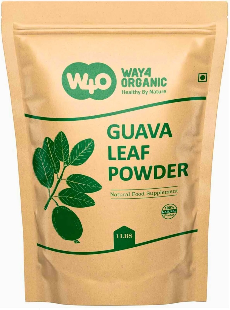 Guava Leaf Powder (100% Natural & Pure), Guava Leaf Tea, Hair Re-Growth, Skin & Nails, No Preservatives, 100% Pure Guava Leaves (Pack of 1)