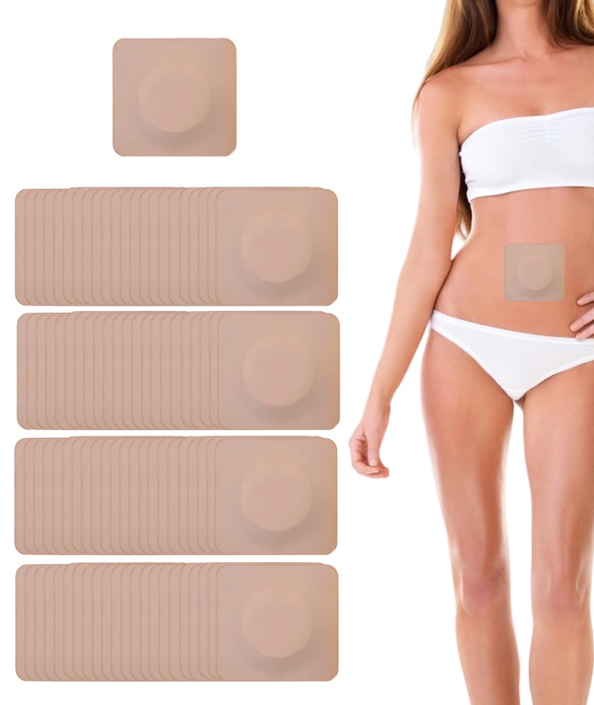 100 Pieces castor oil patches for belly button,castor oil patch, Leak-Proof Navel Patch for Liver Detox, Convenient Self-Adhesive Design, 6x6 cm, Suitable for Daily Wellness & Relaxation Support