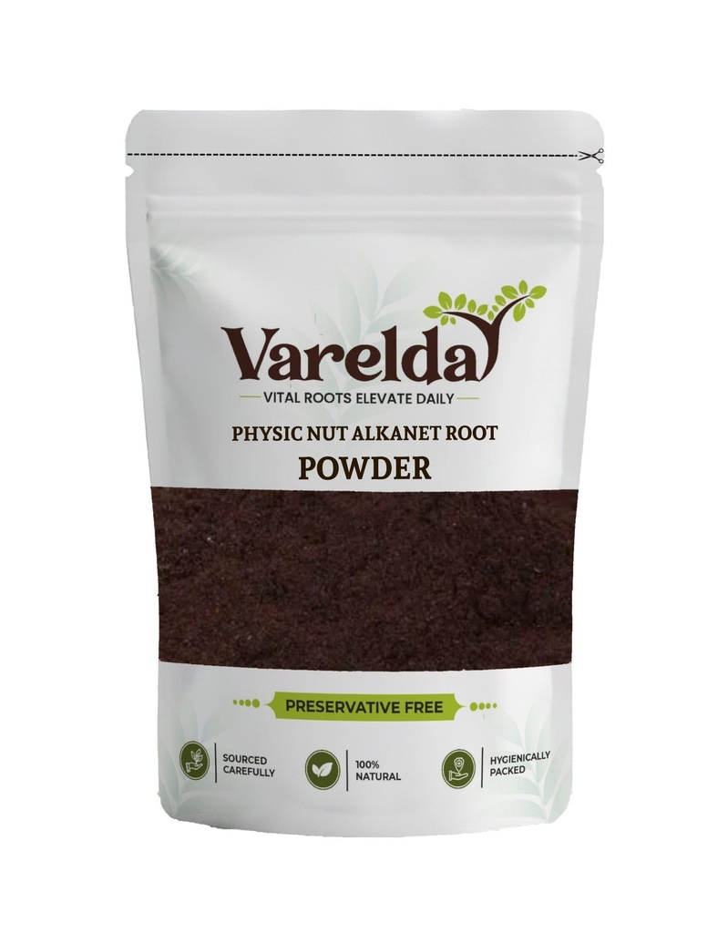 VARELDA Physic Nut Alkanet Root Powder - Ratanjot Powder - Alkanna Tinctoria (25 Grams)