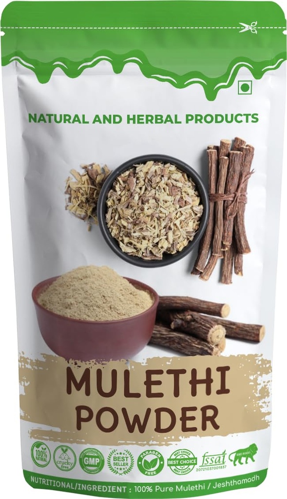 Mulethi Powder For Daily Use (100 gm Pack of 1) Liquorice Yashtimadhu - Can Be Use Both Women & Men Face Skin