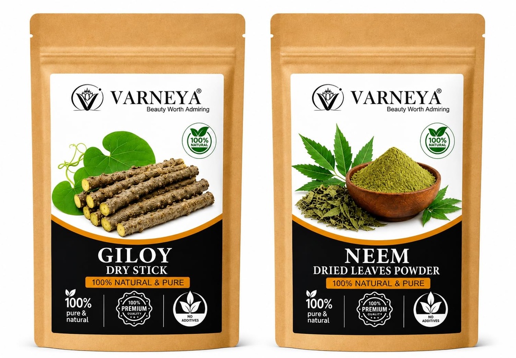 Ayurvedic Herbal Tea Blend Ingredients | Giloy Neem Combo | Premium Quality Herbs