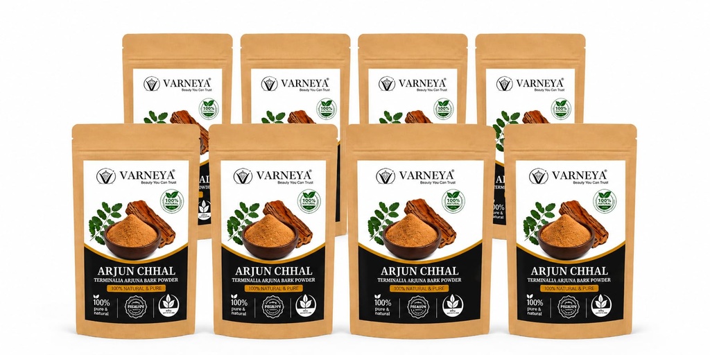 Naturals Organic Arjun Chhal Powder (Terminalia Arjuna) 100g | Premium Dried Arjuna Bark | 100% Pure Natural Ayurvedic Herb | Chemical-Free | Ideal for Herbal Tea, Kadha & Traditional Herbal Preparations (Pack OF 8)