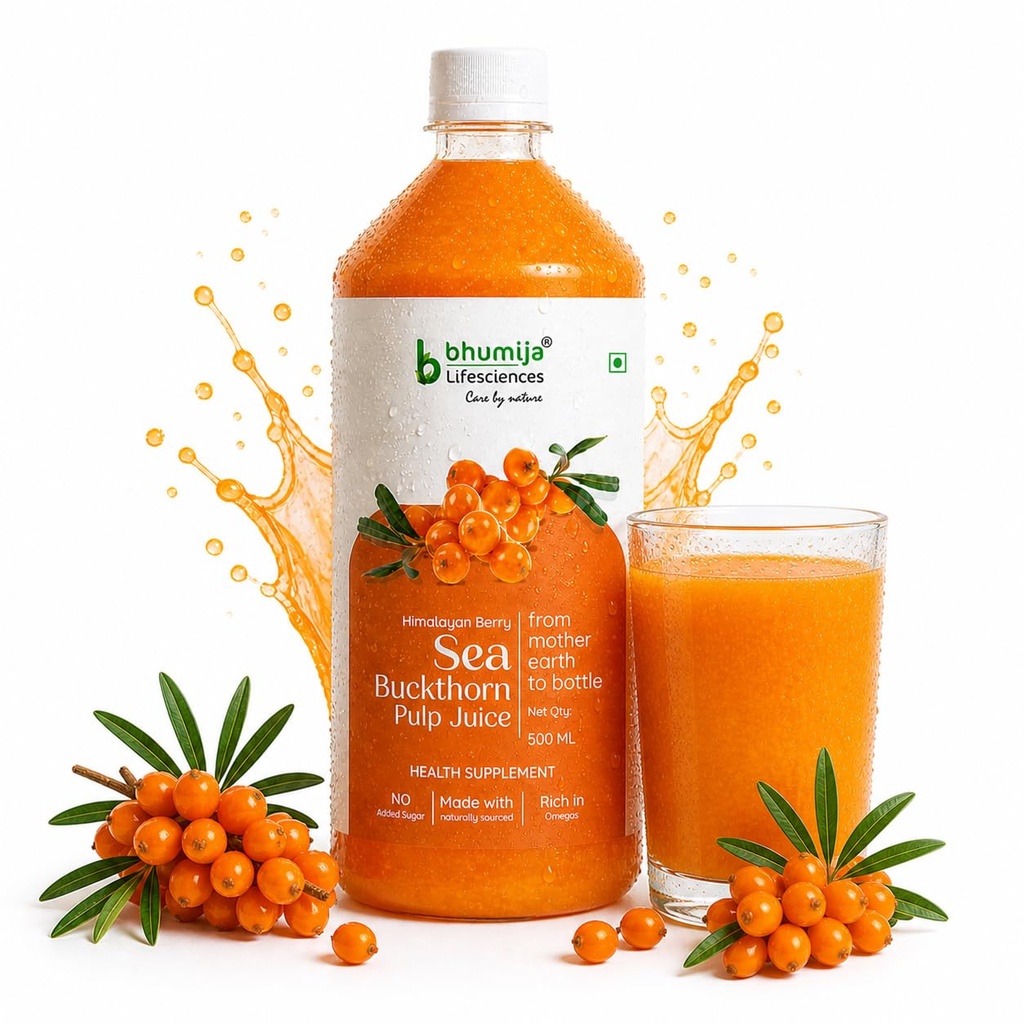 Bhumija Lifesciences Himalayan Sea Buckthorn Pulp Concentrate 500ml Juice