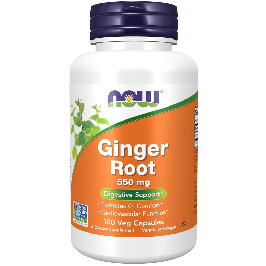 NOW Foods Ginger Root, 550 mg, 100 Veg Capsules