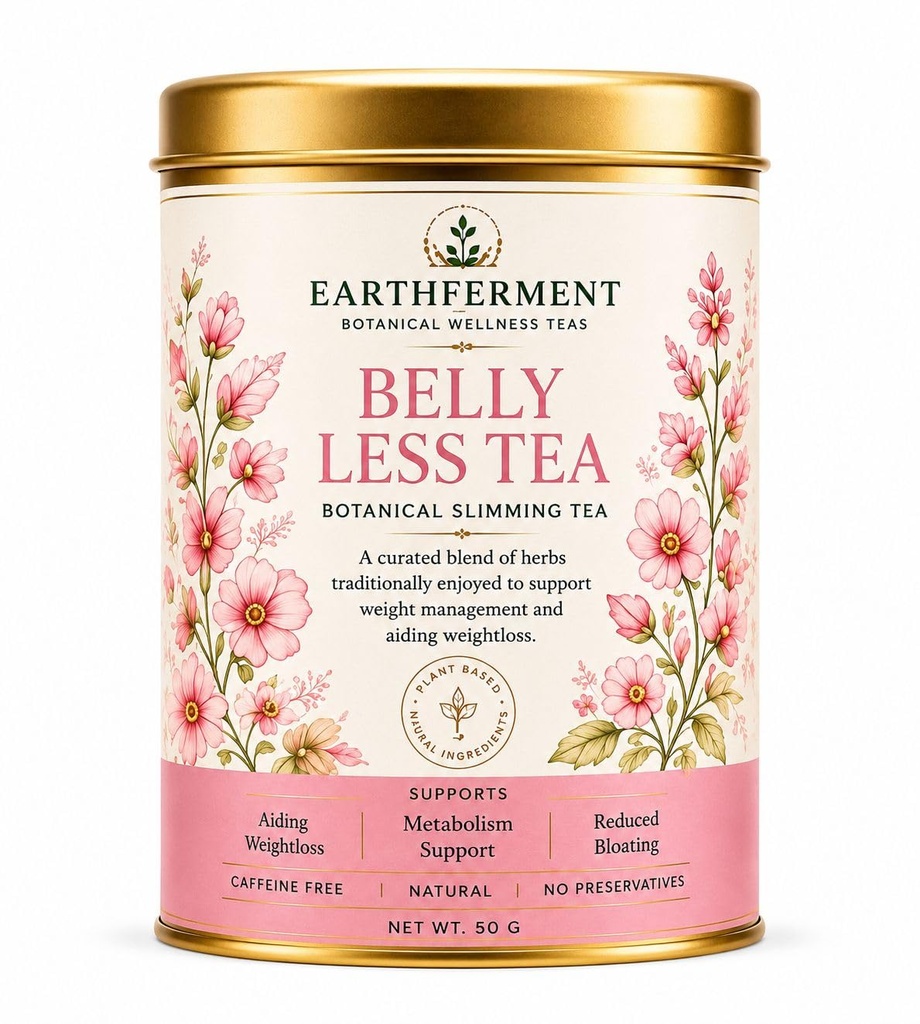 EARTHFERMENT Belly Less Tea 50g | Natural Herbal Tea Blend | Loose Leaf Tea Infusion | Refreshing Beverage for Everyday Enjoyment