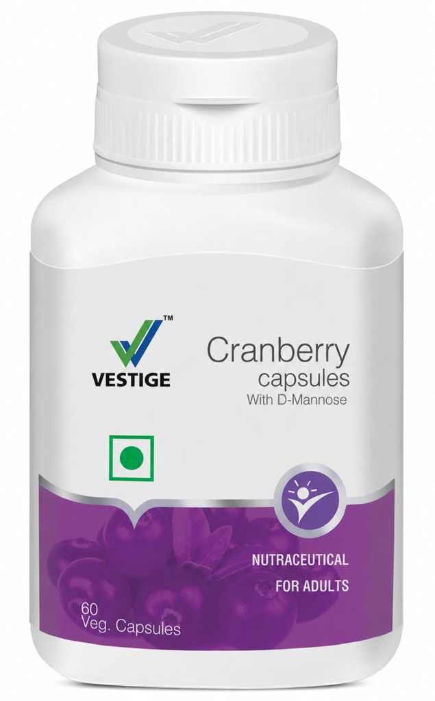 Vestige Cranberry Capsules with D-Mannose, 60 Veg. Capsules