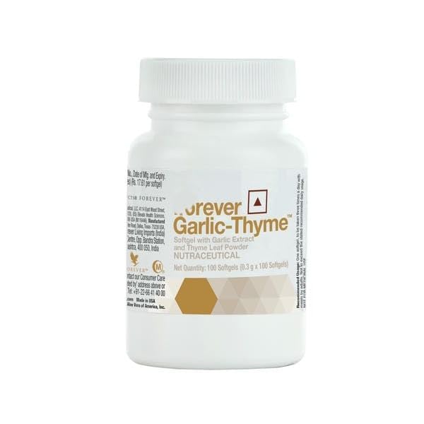 Garlic-Thyme Nutraceutical Softgel with Garlic Extract and Thyme Leaf Powder, 100 Softgels