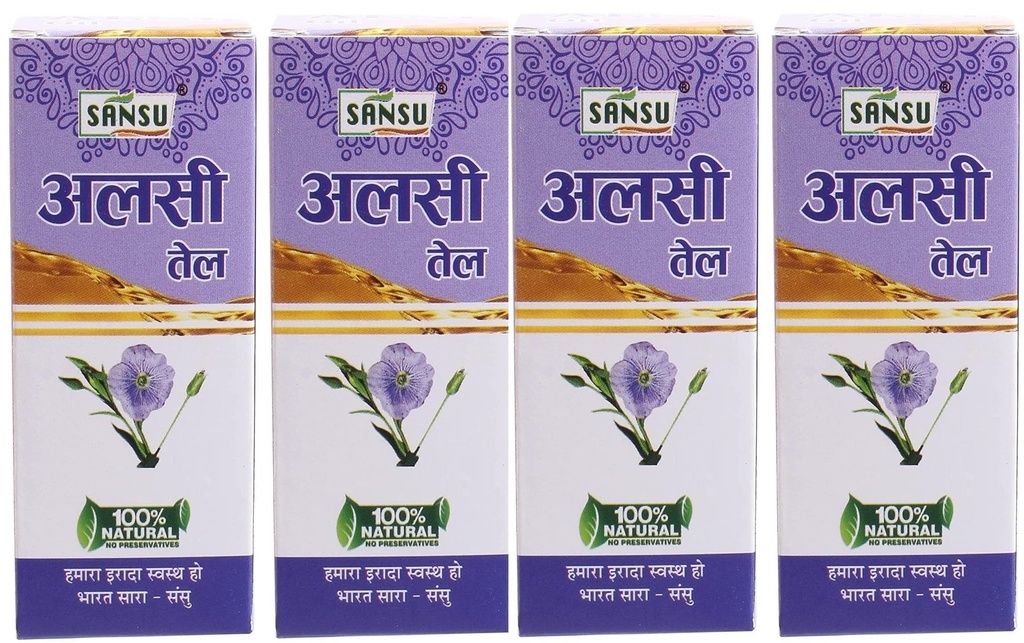 Sansu Alsi Oil 50ml (Flaxseed Oil) 50ml (Pack of 4) | Ayurvedic.